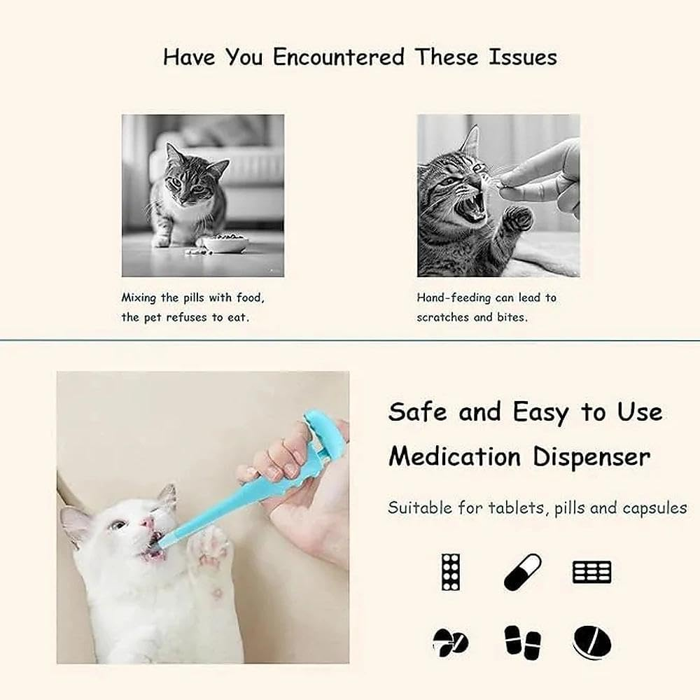 Pet Pill Dispenser for Cats and Dogs, Pet Pill Syringe Dispenser with Extra Silicone Tips for Cats, Compatible with Small Animals, Ruibex image number 2