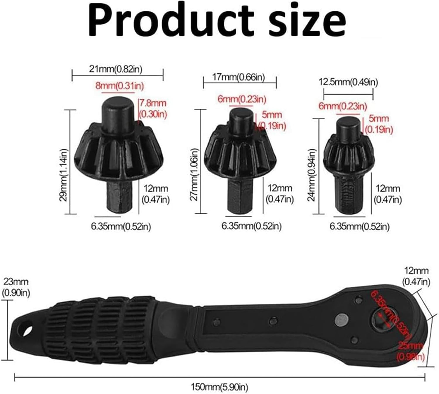 Yeanifeana 3-In-1 Ratchet Drill Chuck Key Wrench, Universal Replacement Tool for Most Electric Drills & Power Tools image number 4