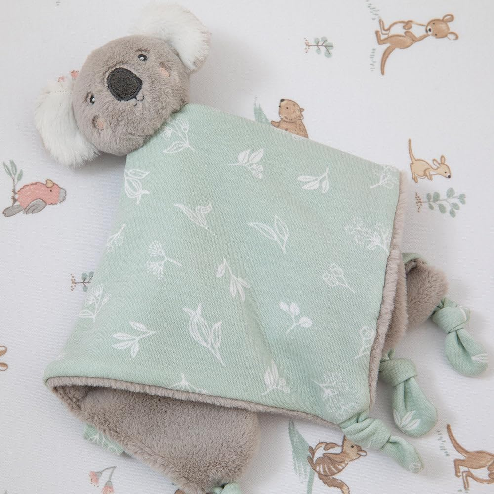 Living Textiles Organic Cotton Baby Security Blanket - Lovey Comforter with Plush Backing, Muslin Security Blanket for Babies & Toddlers, Soft Snuggle Toy for Sleep & Travel(Australiana) image number 2