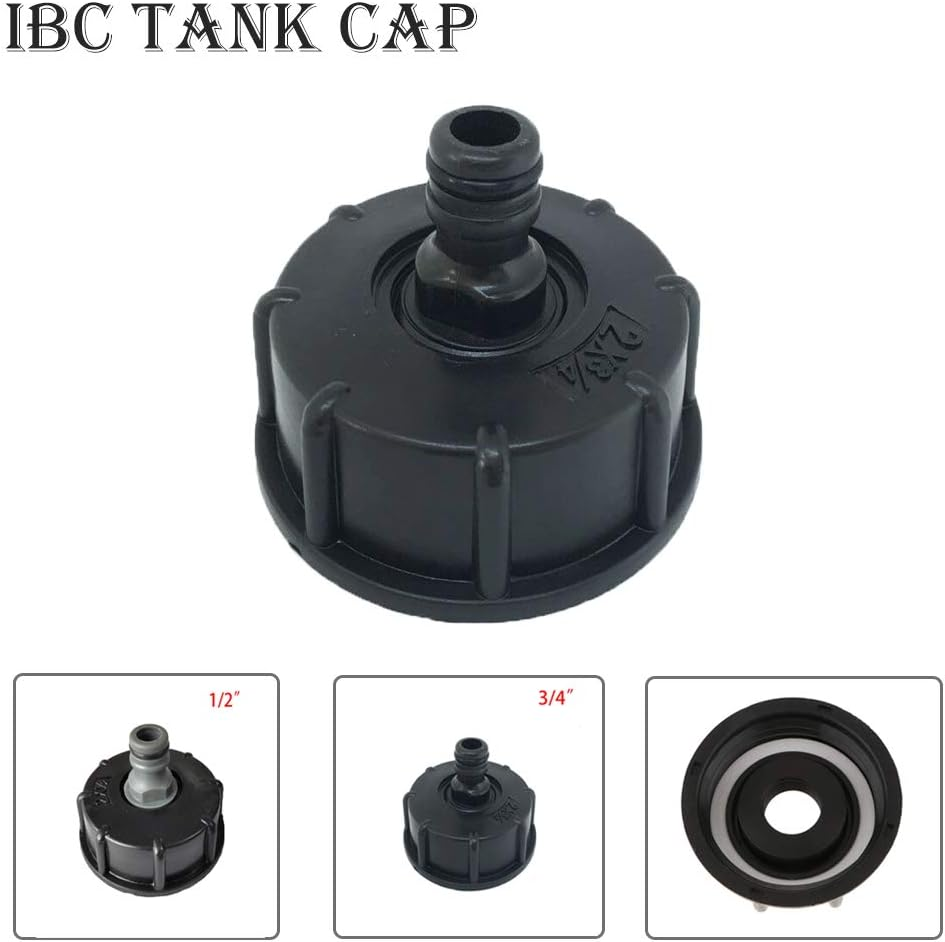 IBC Tank Adapter Plastic Hose Faucet Connector S60X6 Coarse Thread Cap to 3/4" Water Butt Faucet Adapter for IBC Tone Valve image number 2