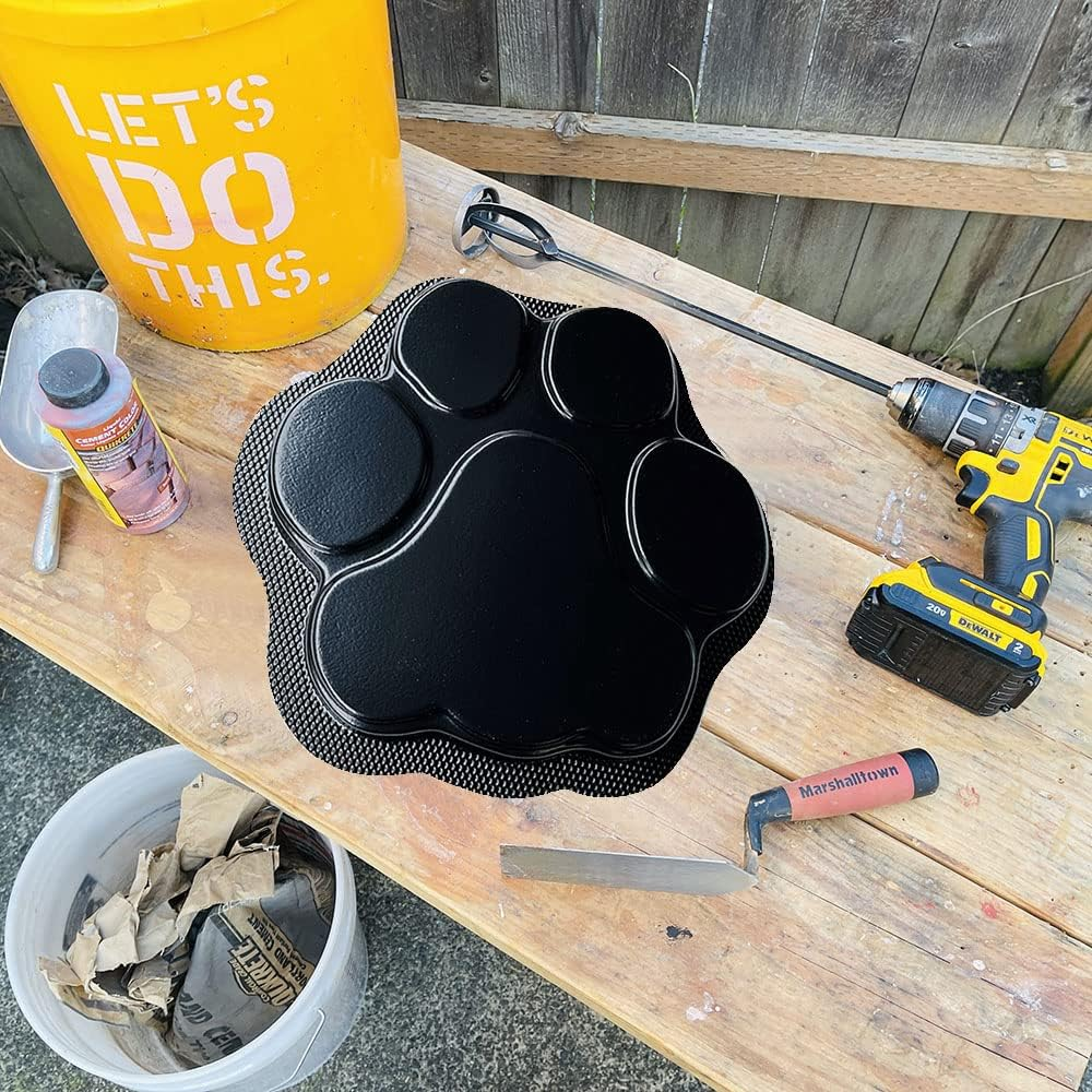 Made in USA Paw Print Mold, Dog Cat Paw Print Stepping Stone Mold, Dog Paw Mold, Concrete Cement Mold, Paw Print Garden Decor Mold, Textured Mold for Non-Slip Stepping Stones, 16 In image number 5