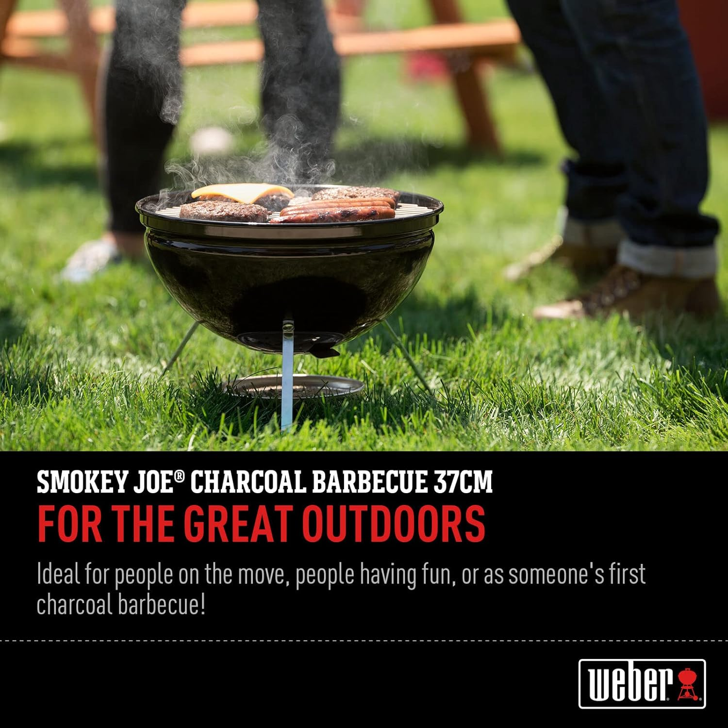 Weber Smokey Joe 37Cm Charcoal BBQ - Portable BBQ Camping Barbecue Black image number 1