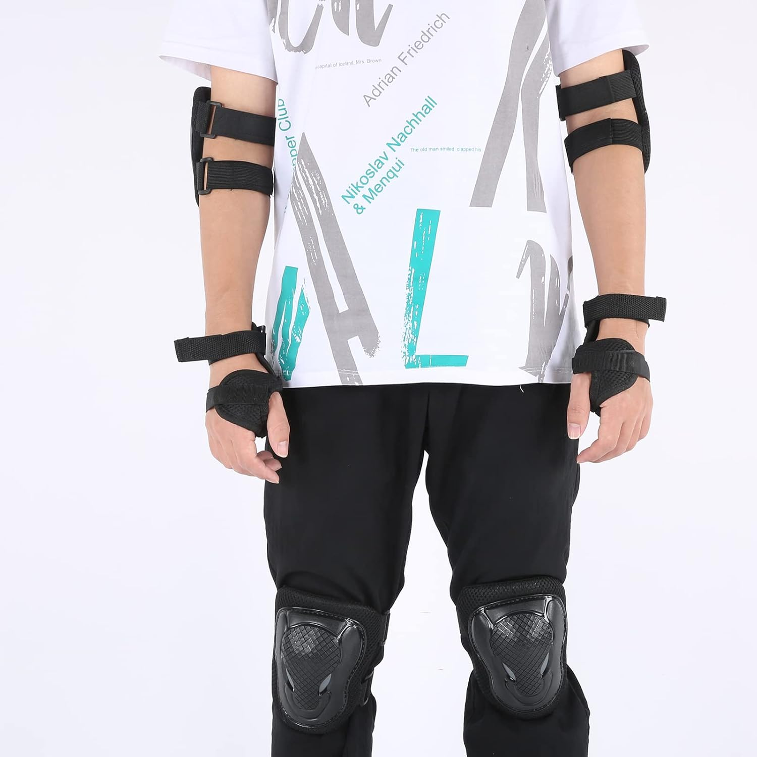 Roller Skate Protection Gear Set, Adult Knee Pads and Elbow Pads Set, Skate Wrist Guards Adult, Adjustable Comfortable Knee Elbow Pads Wrist Guards for Adult image number 5