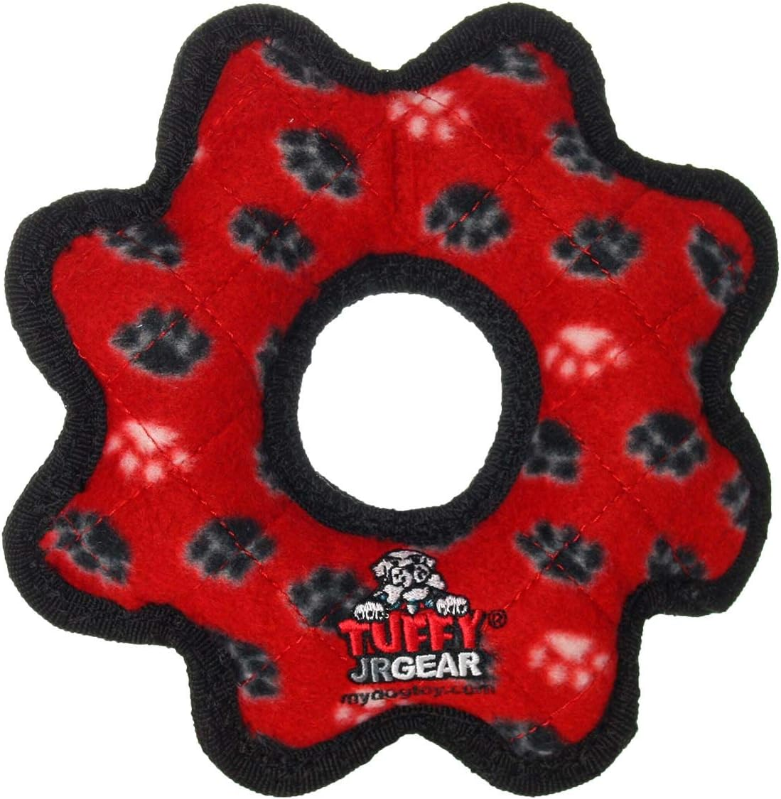 Tuffy Interactive Play Dog Squeaker Toy, Red image number 5