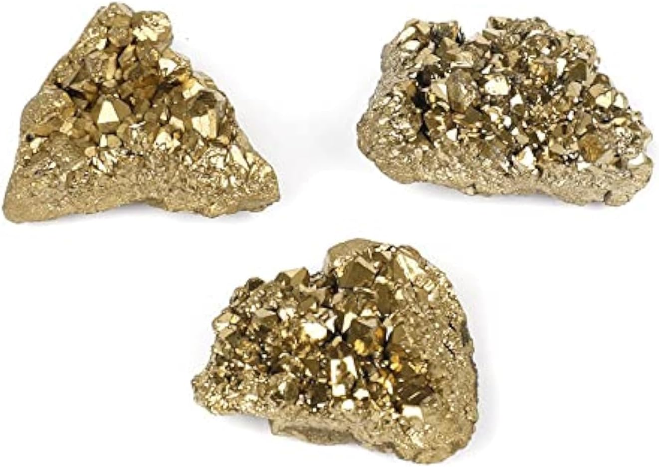 Namvo 2Pcs Natural Pyrite Stone and Minerals Natural Crystal Quartz Stone for Divination Chakra Energy Healing Stones