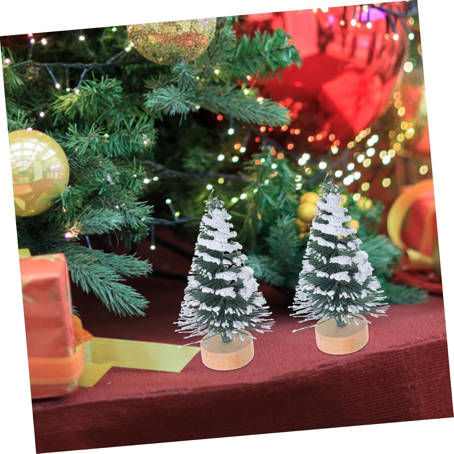 10Pcs Mini Christmas Tree Set with Snow 5Cm Home Christmas Decorations Ornaments for Xmas Boys and Girls New Year image number 5