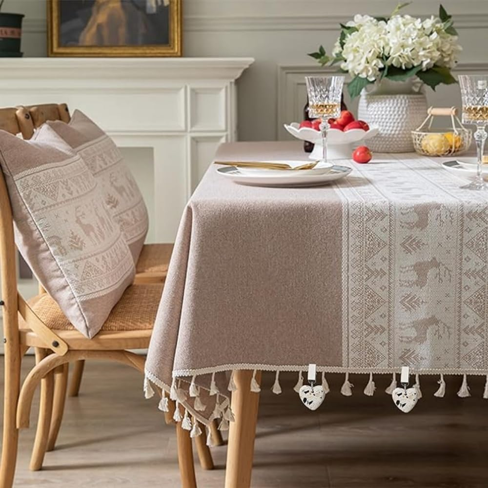 8 Pcs Tablecloth Weights Hangers,Heart-Shaped Table Cover Weights Stone,Table Weights Hangers with Metal Clip,Tablecloth Cover for Tablecloth Decoration,Family Dinner Outdoor Picnic image number 1