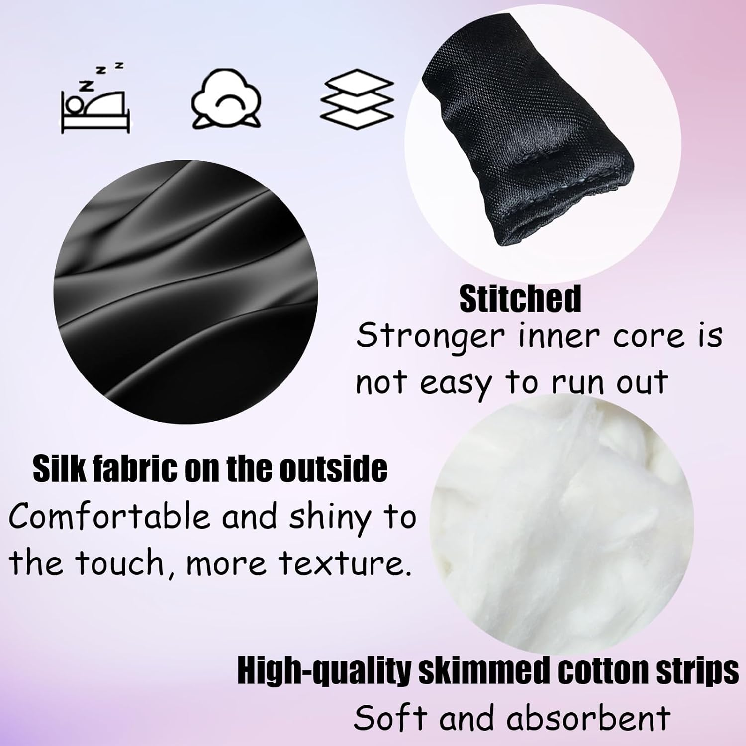 MOODKEY Heatless Curling Rod Headband, 63Inch Black Long Heatless Curls Headband, Soft Hair Curlers to Sleep in (Black) image number 6