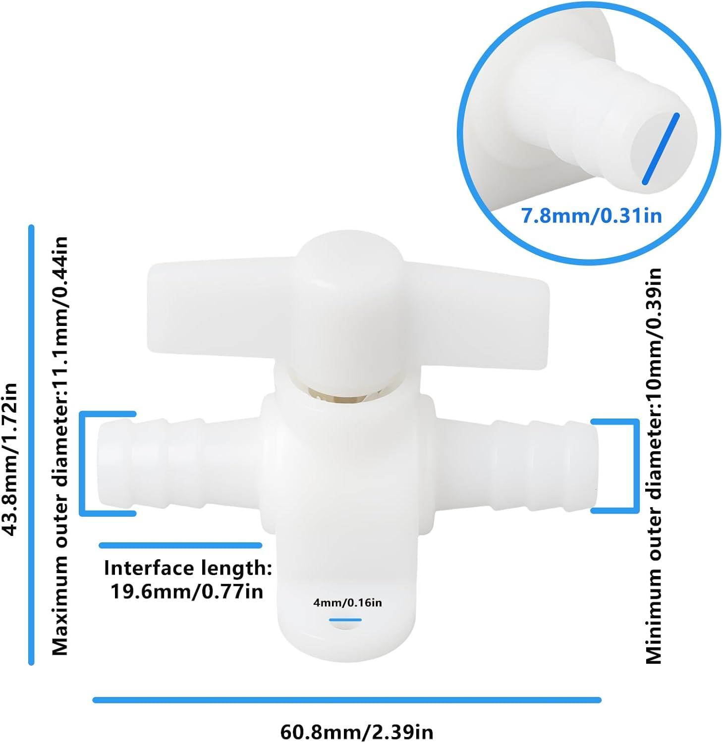 SING F LTD 2Pcs Caravan Camper in Line Stop Valve For10Mm ID Water Pipe image number 4