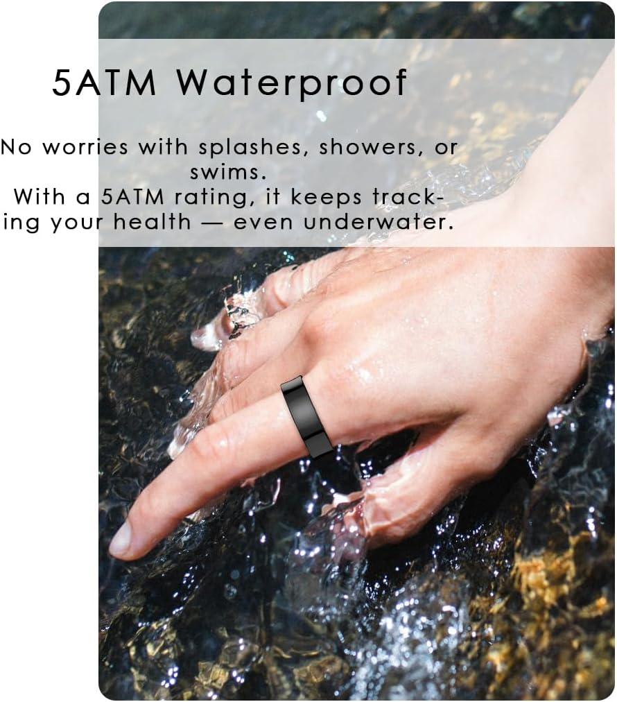 Forge Arcus Stainless Steel Smart Ring (Black, 12) image number 4