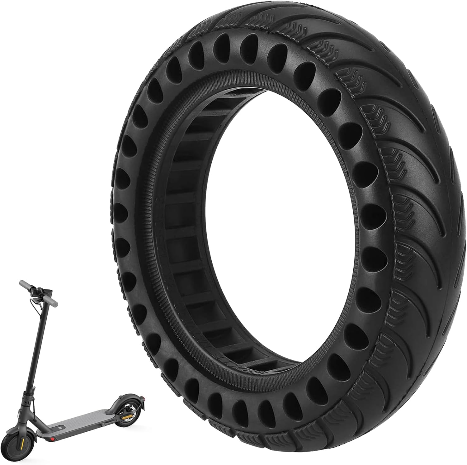 9 X 2.125 Solid Tyres for Xiaomi M365 Electric Scooter Offroad Soft Solid Tyres 9 Inch Solid Rubber Tyres with 36 Mm Wheel Hub Slot Replacement Tyre Accessories Highly Elastic Replacement Tyre image number 2