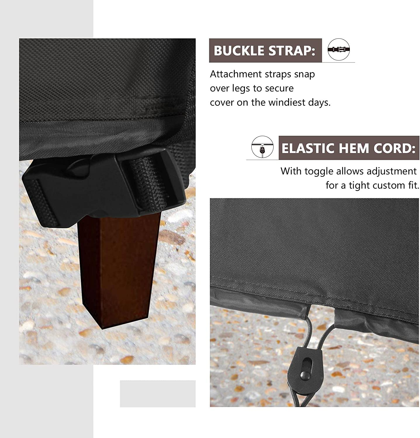 ULTCOVER Waterproof Patio Adirondack Chair Cover 4 Pack for Outdoor Chair Size Upto 32W X 35D X 36H Inch, Black image number 3