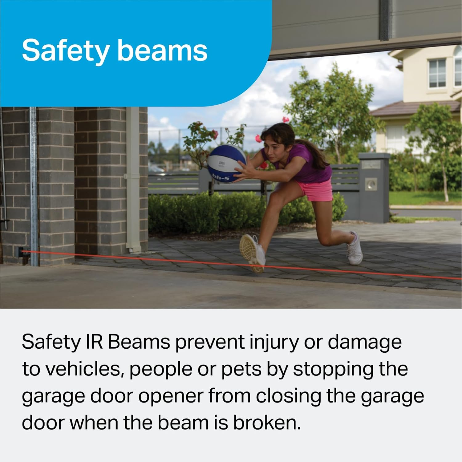 Chamberlain 774AML Obstruction Detection Garage Door Safety Beam for Smart Garage Door Opener - Infra-Red with Rust-Resistant Brackets, Indicator Lights, 1 Year Warranty - Black image number 6