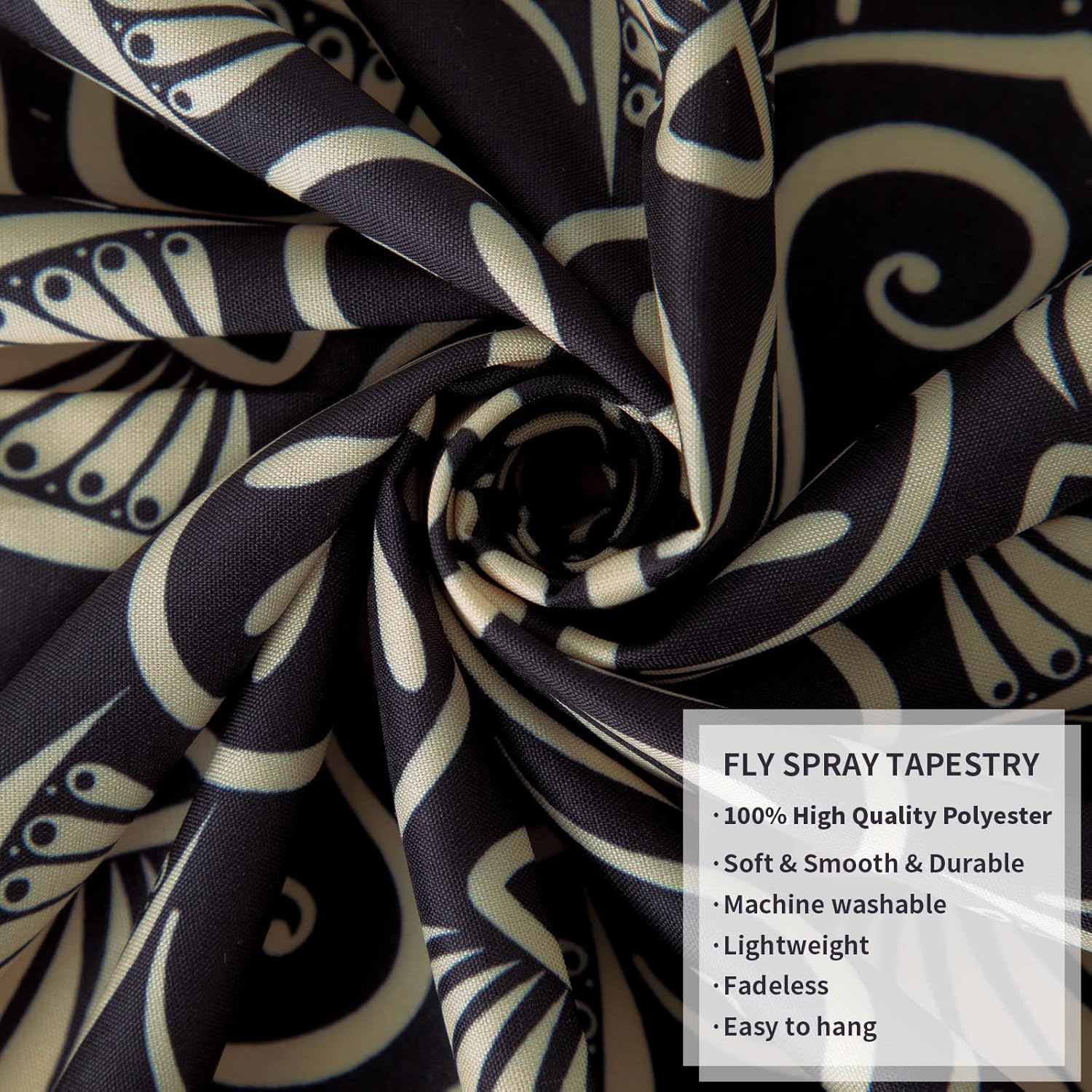 Black Golden Mandala Tapestry Astrology Wall Hanging Wall Tapestry Aesthetic Hippie Wall Decor Bohemian Wall Art Boho Home Decoration for Bedroom,Living Room,Dorm