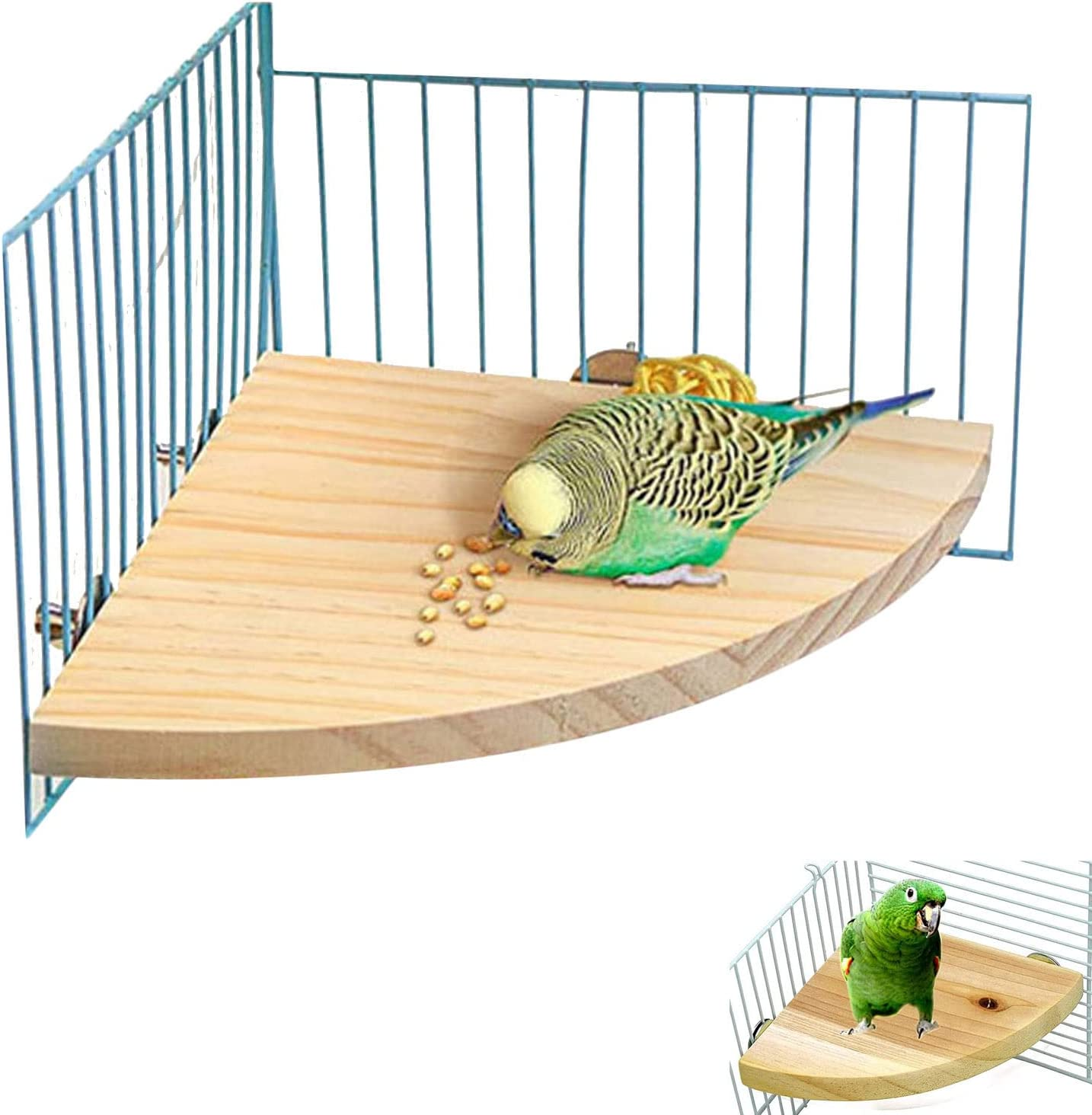 TRADERPLUS Wood Bird Perch Platform Stand Parrot Cage Perch Parrot Stand Playground Cage Accessories for Parakeets Bird Chinchilla Hamster Guinea Squirrel Hedgehog, 7 Inch image number 2