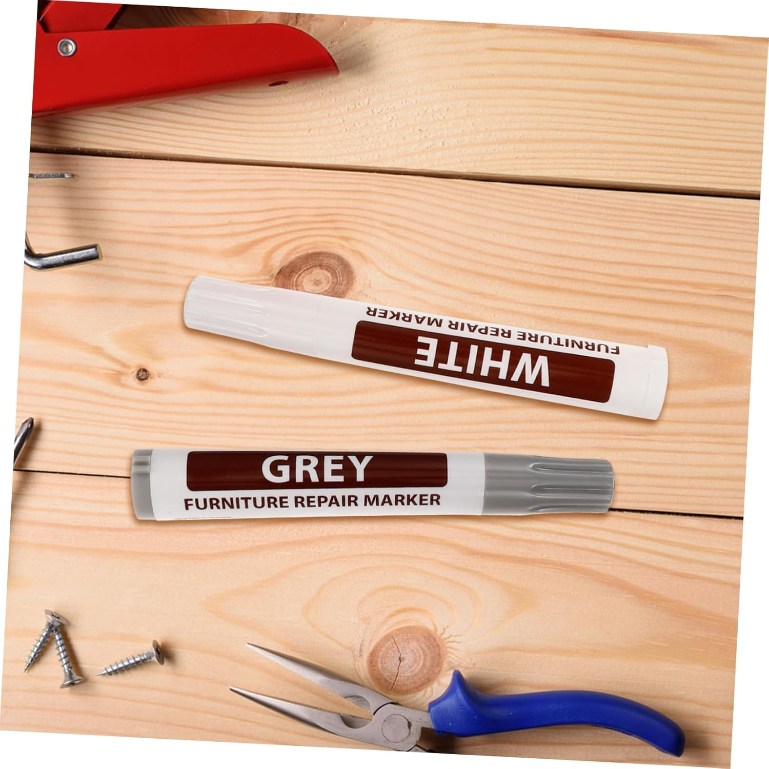 8Pcs Furniture Repair Pen Wood Stain Scratch Repair Markers Fast-Drying Strong Coverage for Hardwood Floors Furniture Touch-Up Kit image number 4
