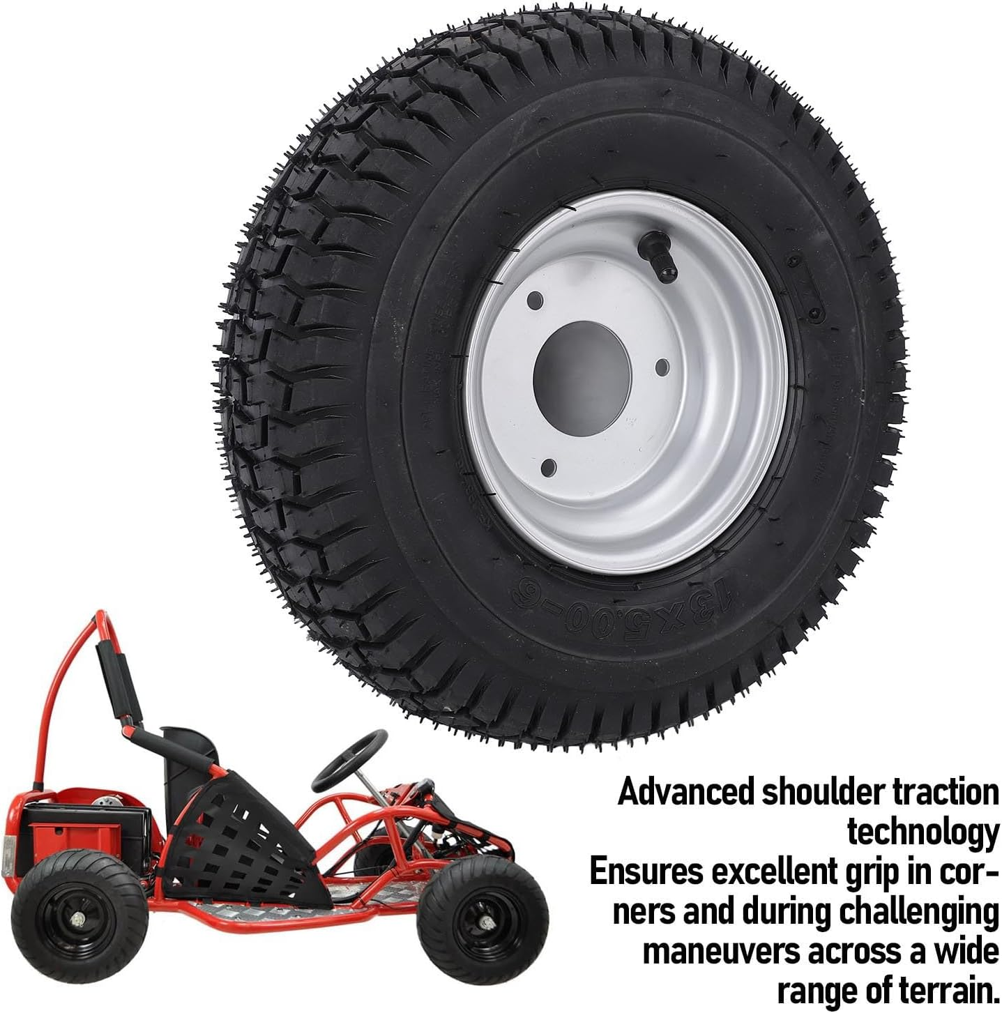 13 X 5.00-6 Wheel Tyre Vacuum Tubeless Reinforced Traction Antislip ATV off Road Tyre UTV CART Mini Bike image number 1