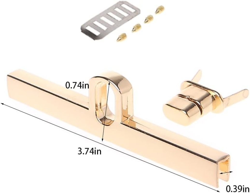 6 Sets Turn Lock Clasp Purse Closure Twist Locks Fasteners Metal Hardware Clip Clasp Buckles with Washers for DIY Handbag Shoulder Handle Bags Craft Briefcase Handbag Making (Gold, Silver) image number 5