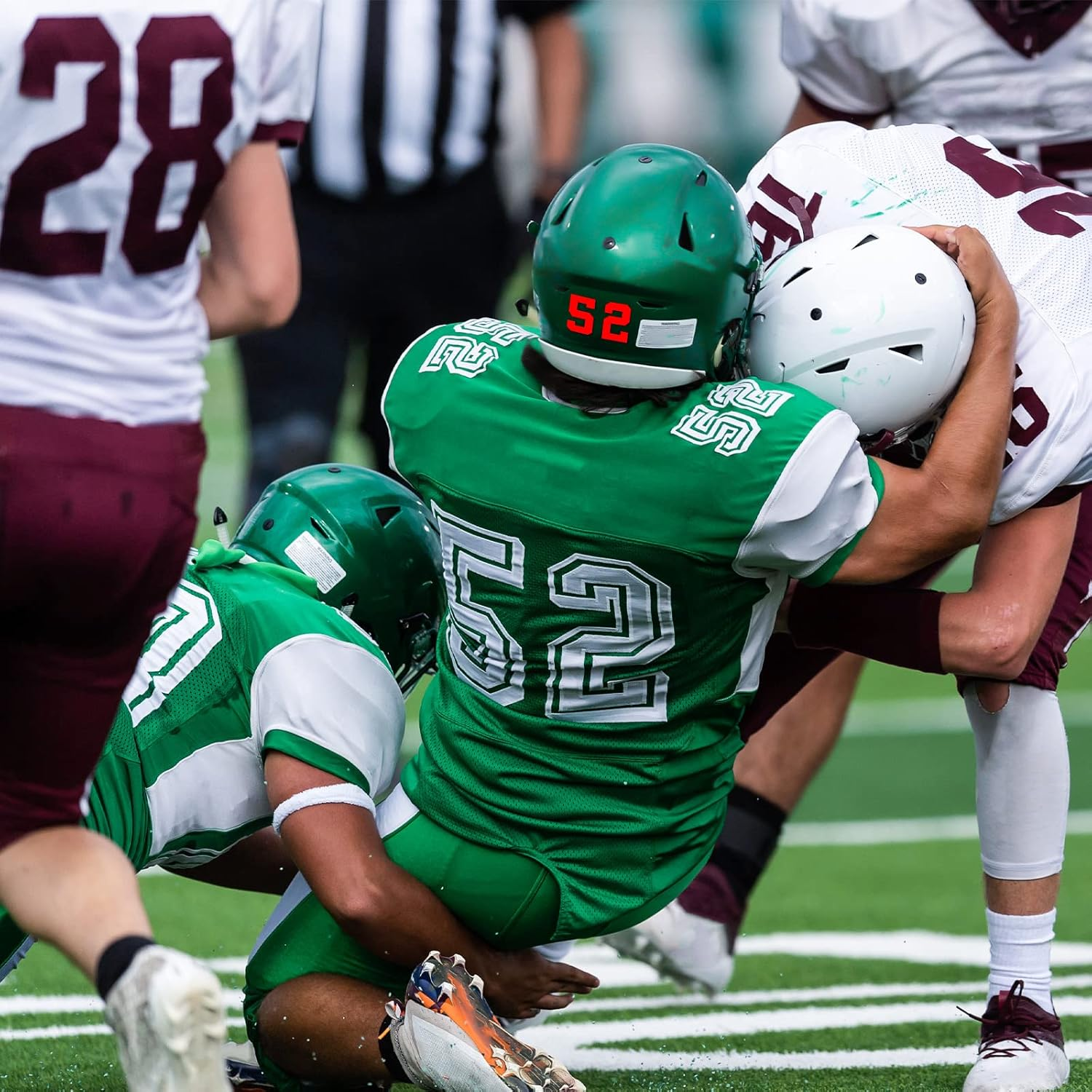 Epakh 102 Pcs Baseball Numbers Sticker 1.25 Inch Vinyl White Sports Helmet Numbers Decals Self Adhesive Stickers for Baseball, Hockey, Football, Lacrosse, Batting (Red) image number 2