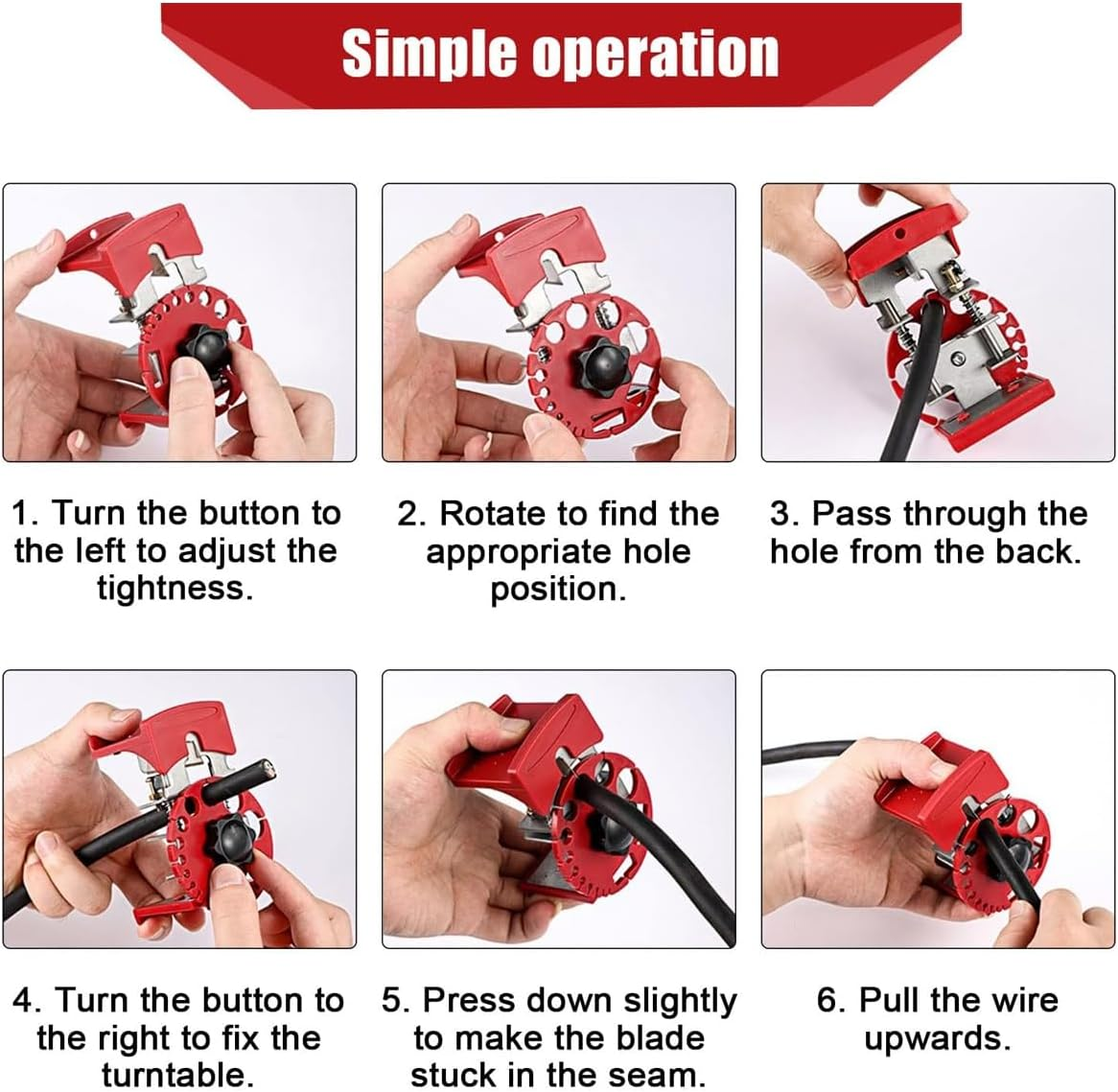 Handheld Quick Peeling Artifact Adjustable Manual Wire Stripper, Heavy-Duty Cable Stripping Tool for Electricians, Metal and Plastic Construction, 4.7 X 2.95 Inches image number 5