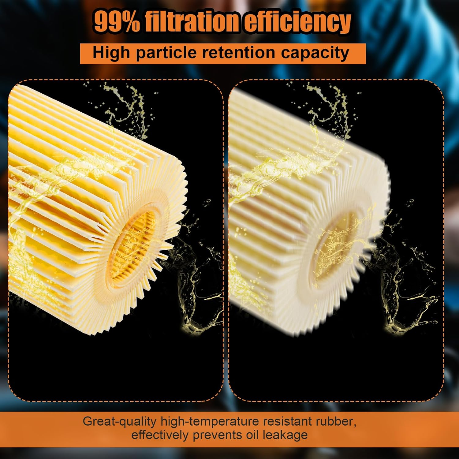 Engine Oil Filter, Oil Filter with Drain Plug Gasket Compatible with Toyota Rav4 Highlander Sienna & Lexus NX200T Rx350/450H/450Hl & Lotus image number 2