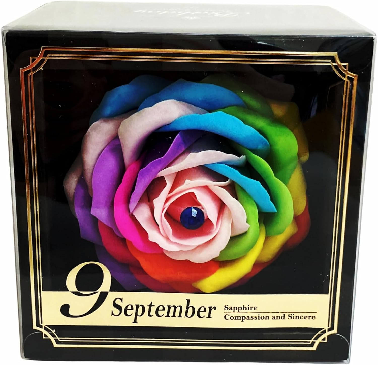 Q-FLA Soap Flower Birthday Rainbow September Birthstone Sapphire Rainbow image number 2