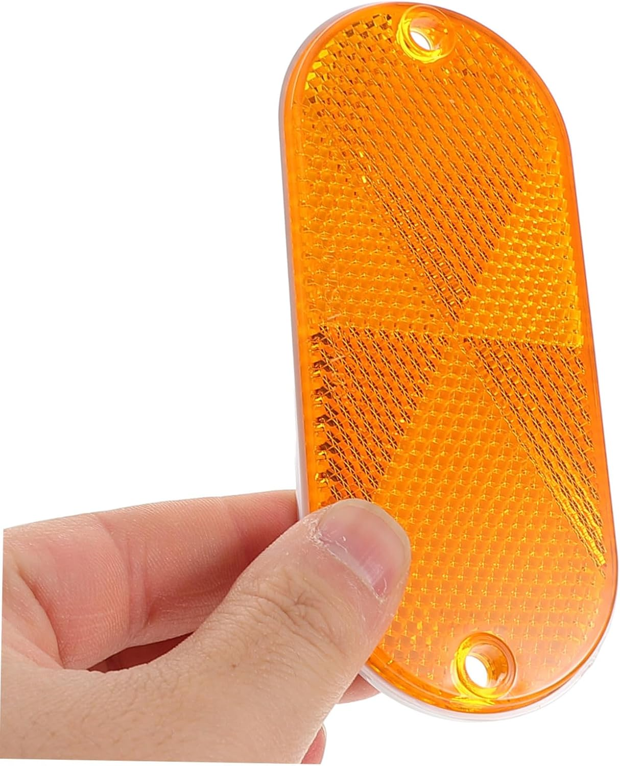 ABOOFAN 10Pcs Oval Trailer Reflective Marker Stickers Amber Post Reflectors for Driveway Fence and Car Trailer Safety image number 4