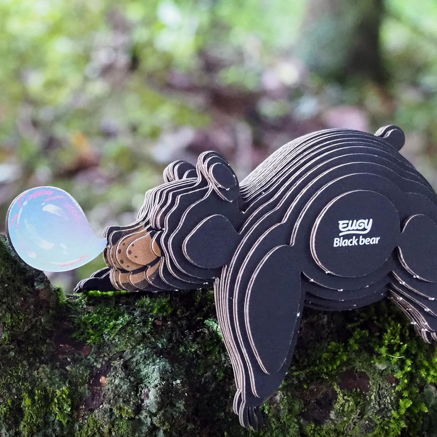 EUGY 081 Black Bear 3D Puzzle - 24 Piece Eco-Friendly Educational Toy Puzzle for Boys, Girls & Kids Ages 6+