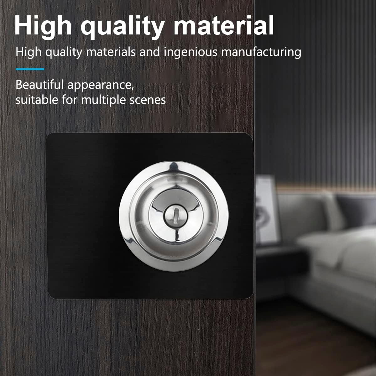 4 Pack Door Knob Reinforcement Plate Black, Door Hole Cover Filler Fixing Plate Door Lock Repair Plate, Stainless Steel Door Knob Fixing Bracket - Prevent Door Lock Loose or Wobbly image number 4