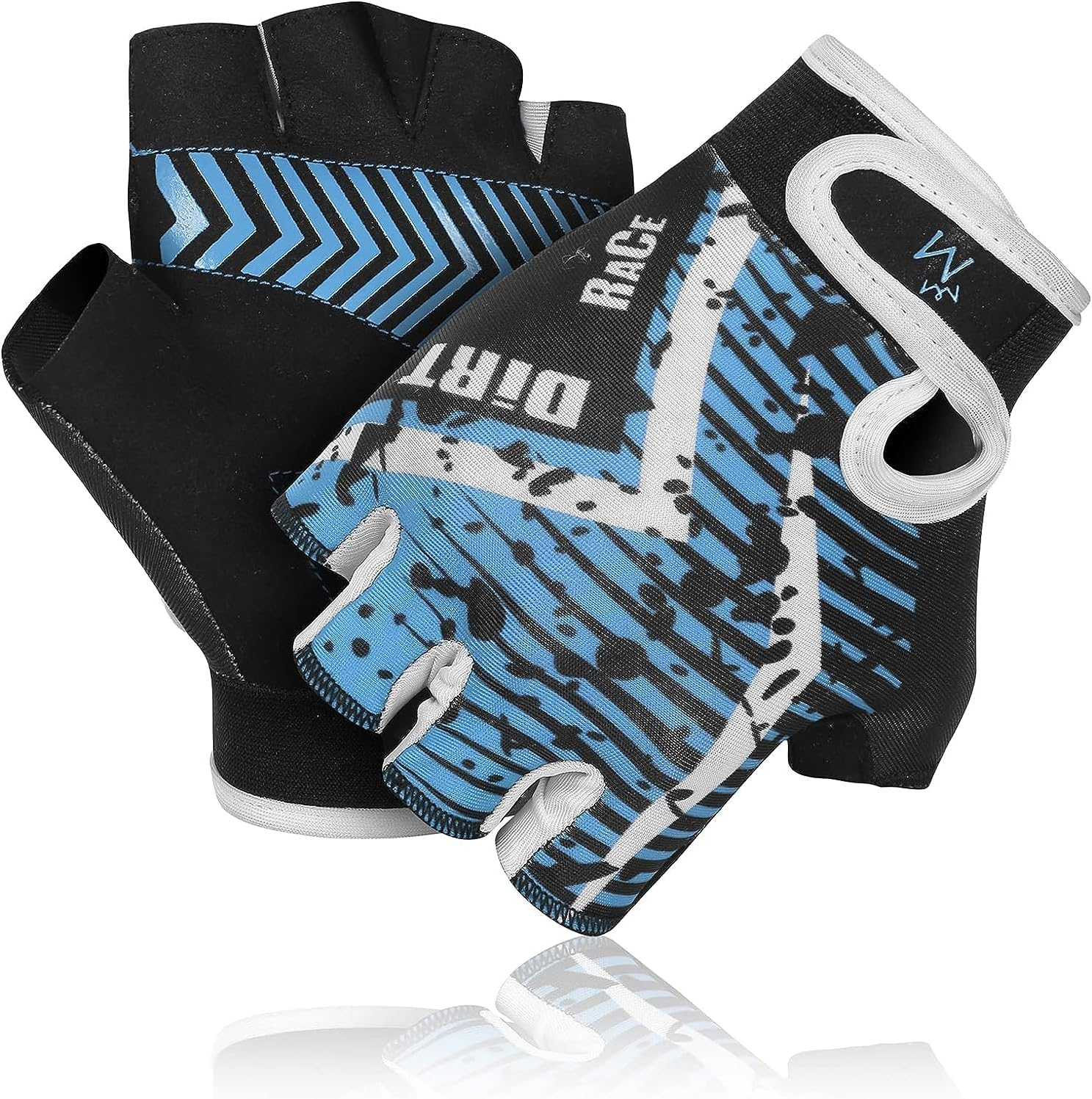 Cycling Gloves for Kids Half Finger Gloves for Children Bicycle Outdoor, Gym Gloves for Junior Toddler Boys Girls for Riding Biking Sports Gloves Are Non-Slip, Colors in Blue Pink Green Red Yellow, Youth Age 2-10