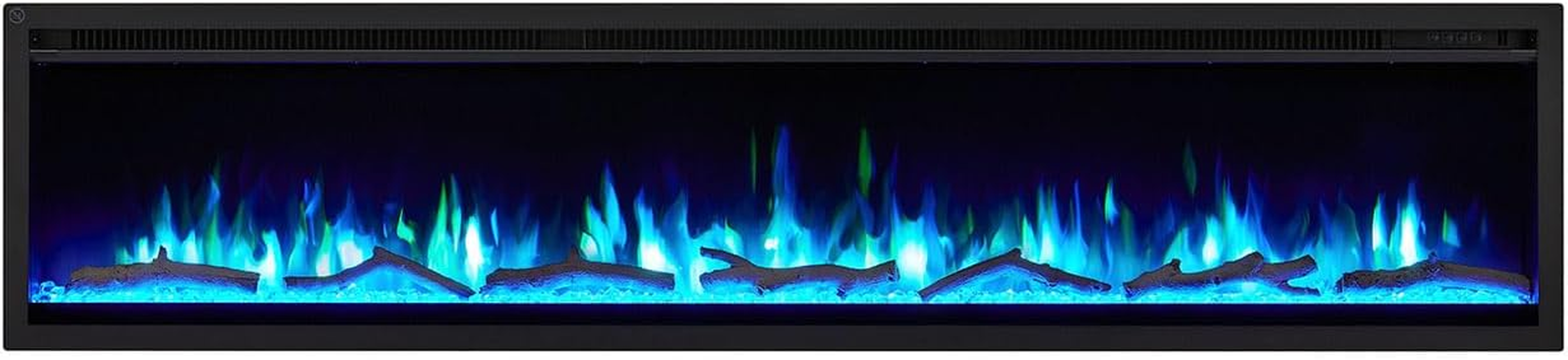 Modaliving Nocturne 1500W Recessed Electric Fireplace Built-In Slim Wall Heater with Remote Control Timer Flame and Fuel Bed Lighting in 60 Inch Sizes (60) image number 1