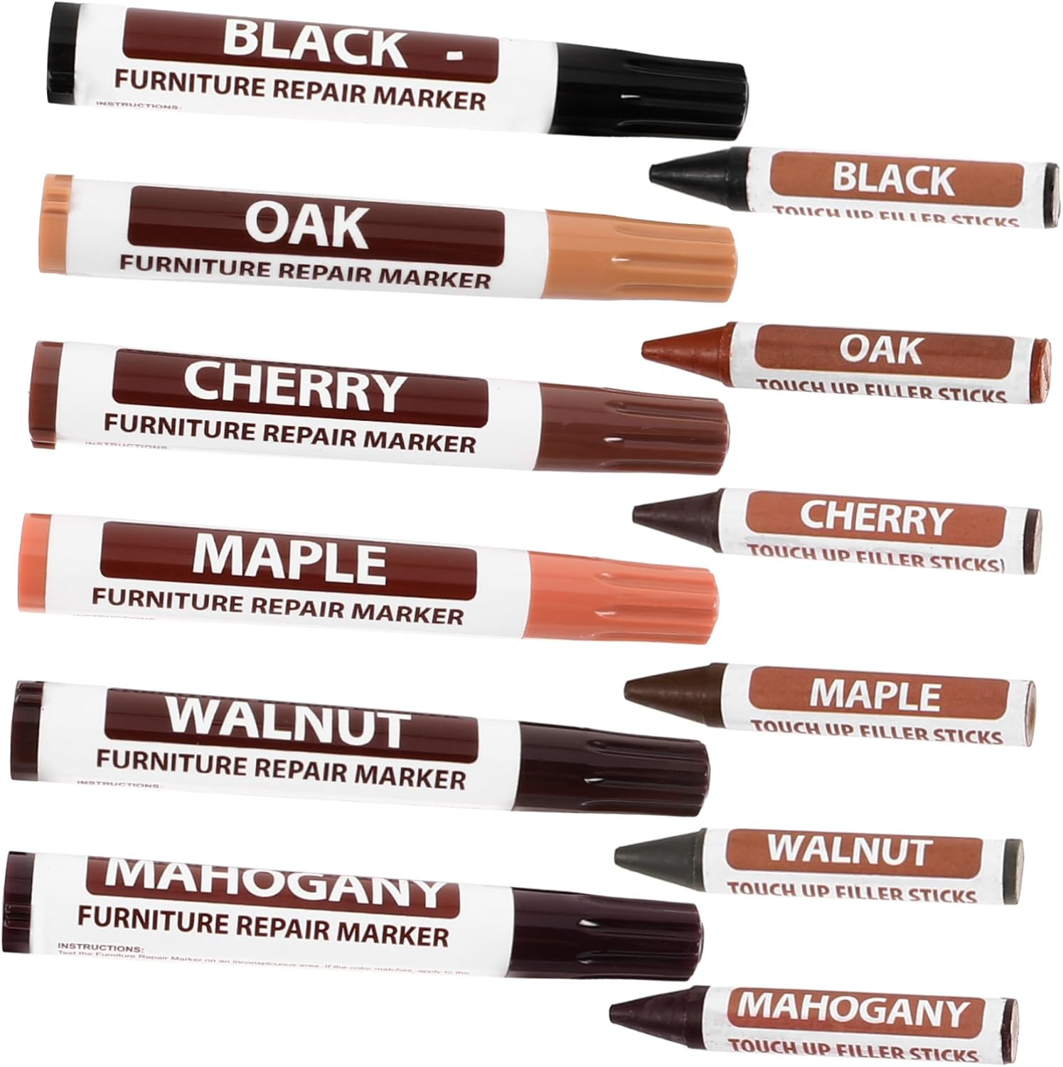 Furniture Touch-Up Markers Wood Scratch Repair Markers Paint for Wood Floor Repair Kit Furniture Maker Convenient Drawing Pens image number 3