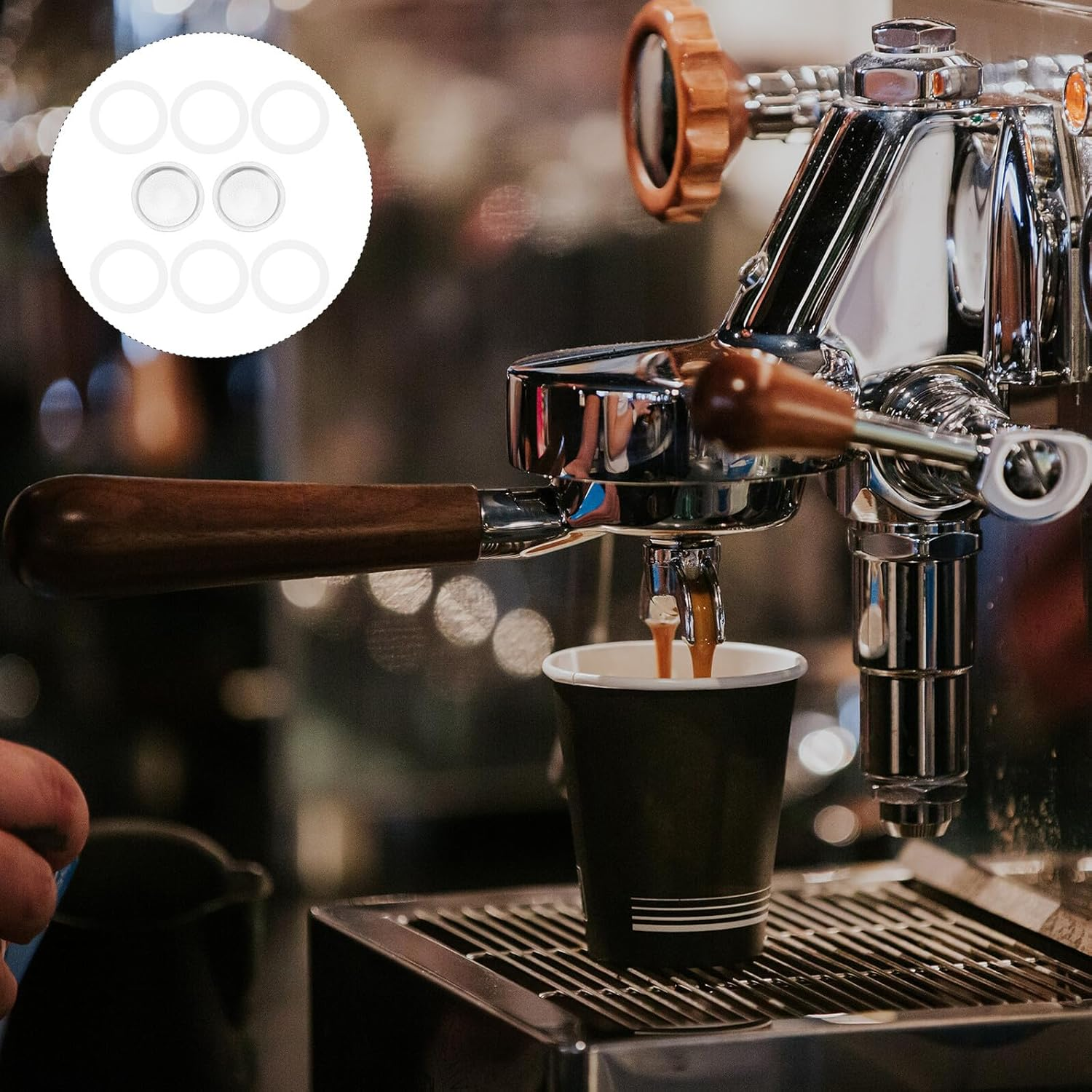 SHINEOFI 8Pcs Silicone Rings and Meshes Coffee Maker Accessories for Mocha Pot Flexible Heat Resistant Coffee Maker Parts for Espresso Machine image number 6