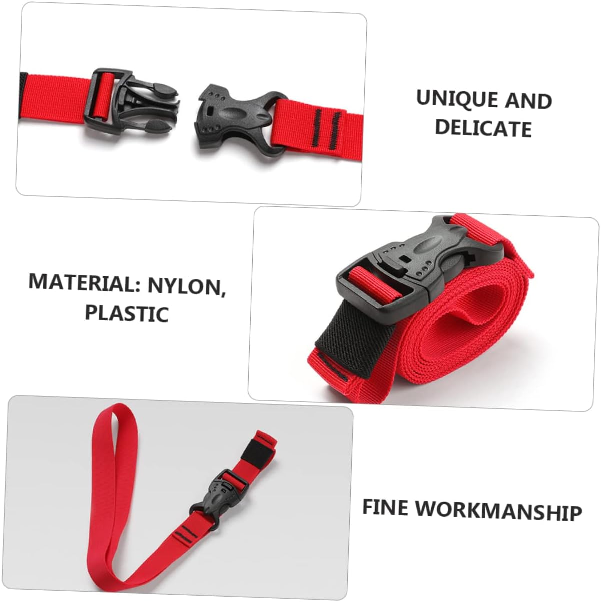 OSALADI 3Pcs Multifunctional Luggage Strap Nylon Buckle Ratchet for Camping Compression image number 4