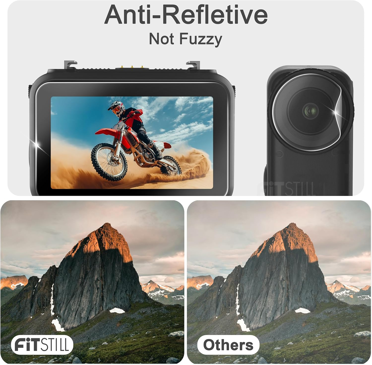 Fitstill 3Pack Screen Protector Appliable for DJI Osmo Nano,Ultra HD 9H Hardness Tempered Glass+Lens PET Protector+Rubber Lens Cover,Scratch Resistant Anti-Fingerprint Bubble Free Camera Accessory image number 3