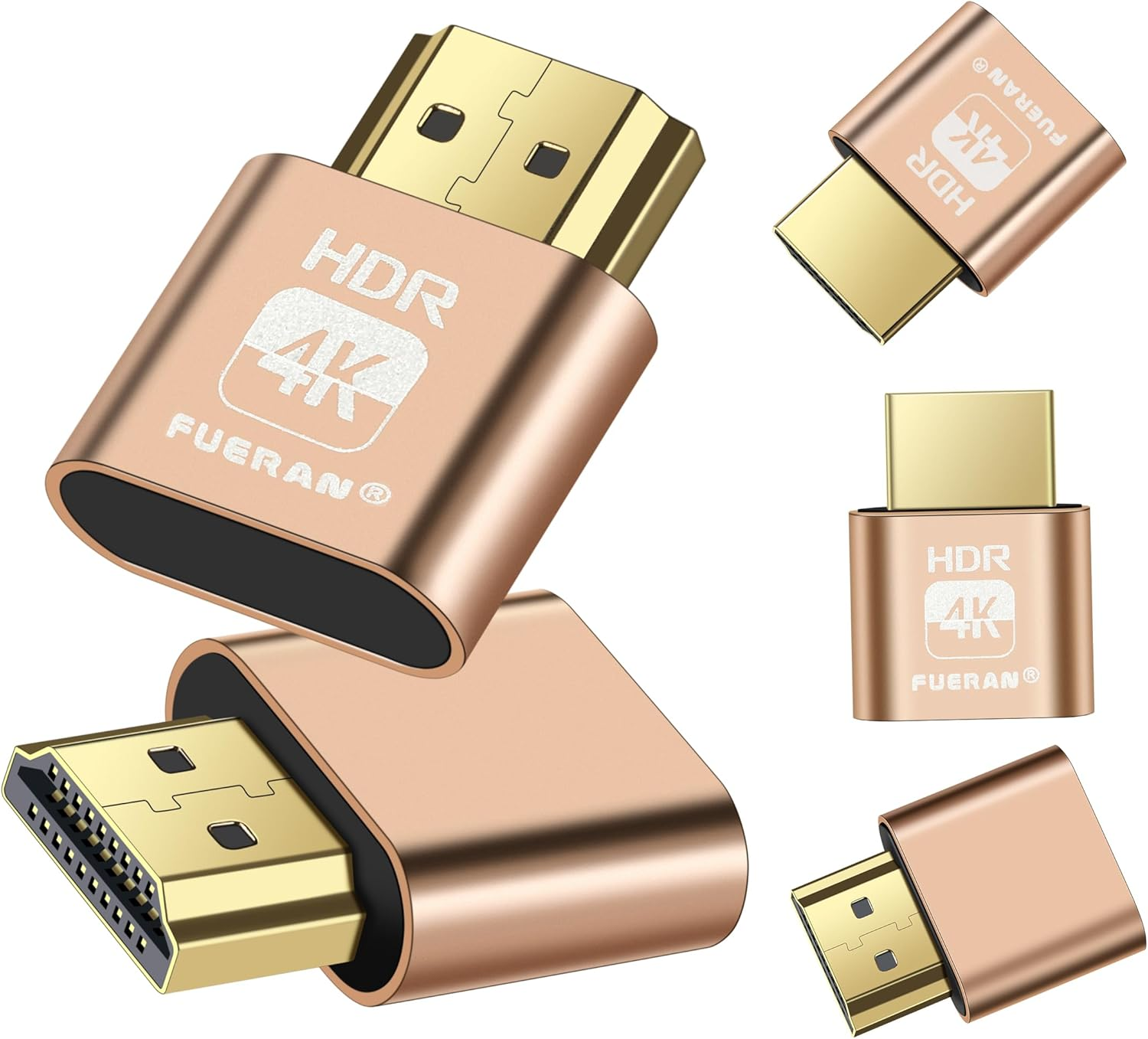 FUERAN 4K Dummy Plug，Virtual Monitor Display Emulator, Headless Display Adapter Supports up to 3840X2160@60-1080@120 Hdmi-Compatible Graphics Acceleration for Ethereum ETH ZEC BTC Mining (4K- HDR-6P) image number 2