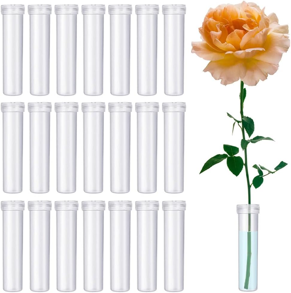 50 Pcs Floral Water Tubes, Leak-Proof Flower Stem Holders for Wedding Centerpieces, Home Decor, Artificial Arrangements - 72Mm Reusable Tubes