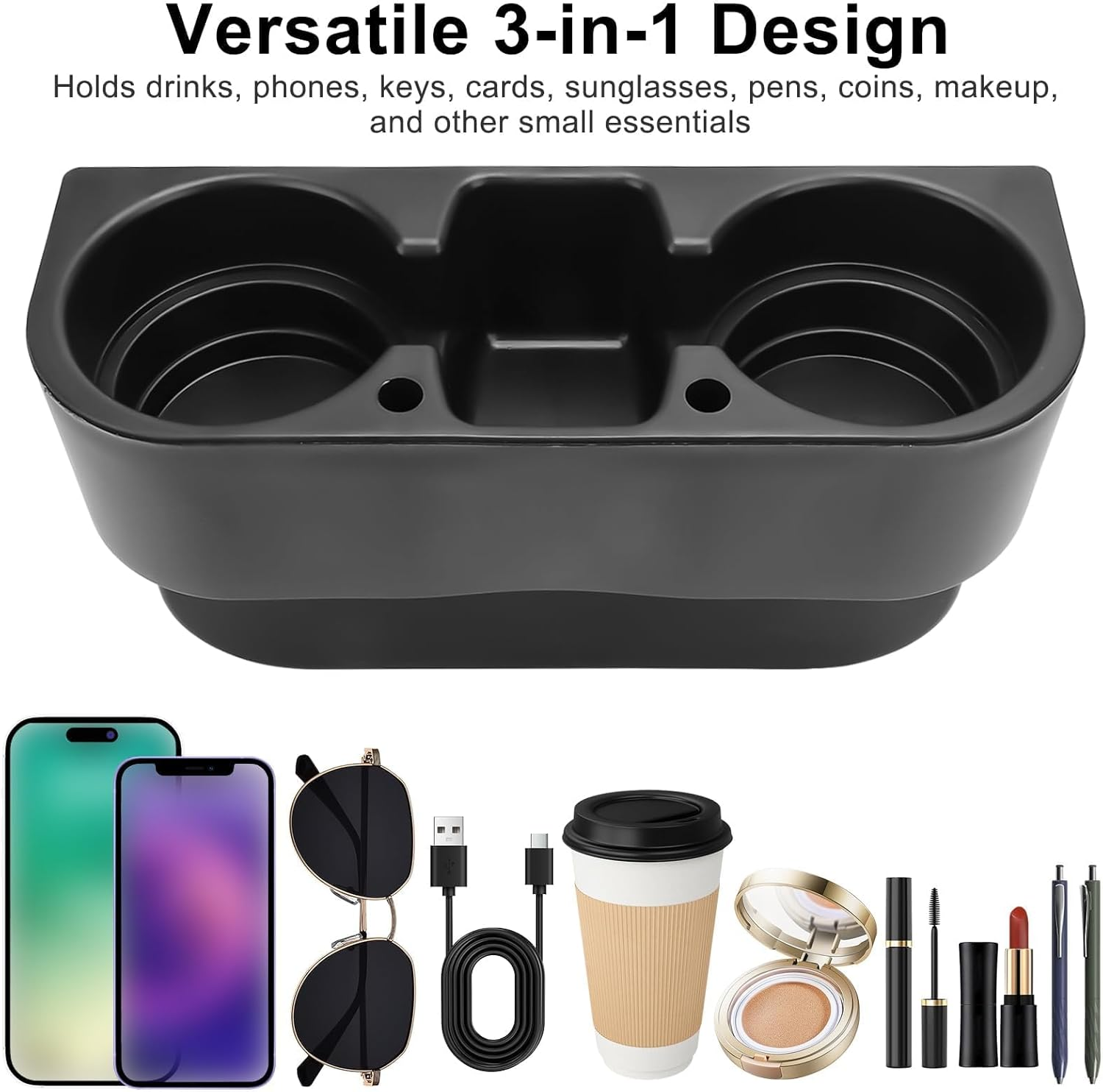 Eeekit Car Seat Seam Wedge Cup Holder, Cell Phone Holder, Food Drink Bottle Mount Stand, Storage Organizer Multifunction Glove Box Car Accessories image number 5