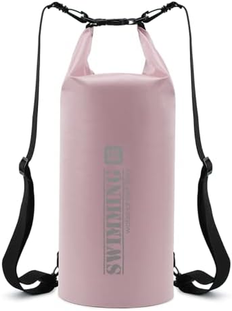 Floating Backpack Waterproof Dry Bag 15L Capacity Kayaking, Water Sports Fishing, Swimming, Boating, Beach, Hiking, Camping, Outdoor Activities 2 Adjustable Straps Bright Pink Colour from Paton Travel