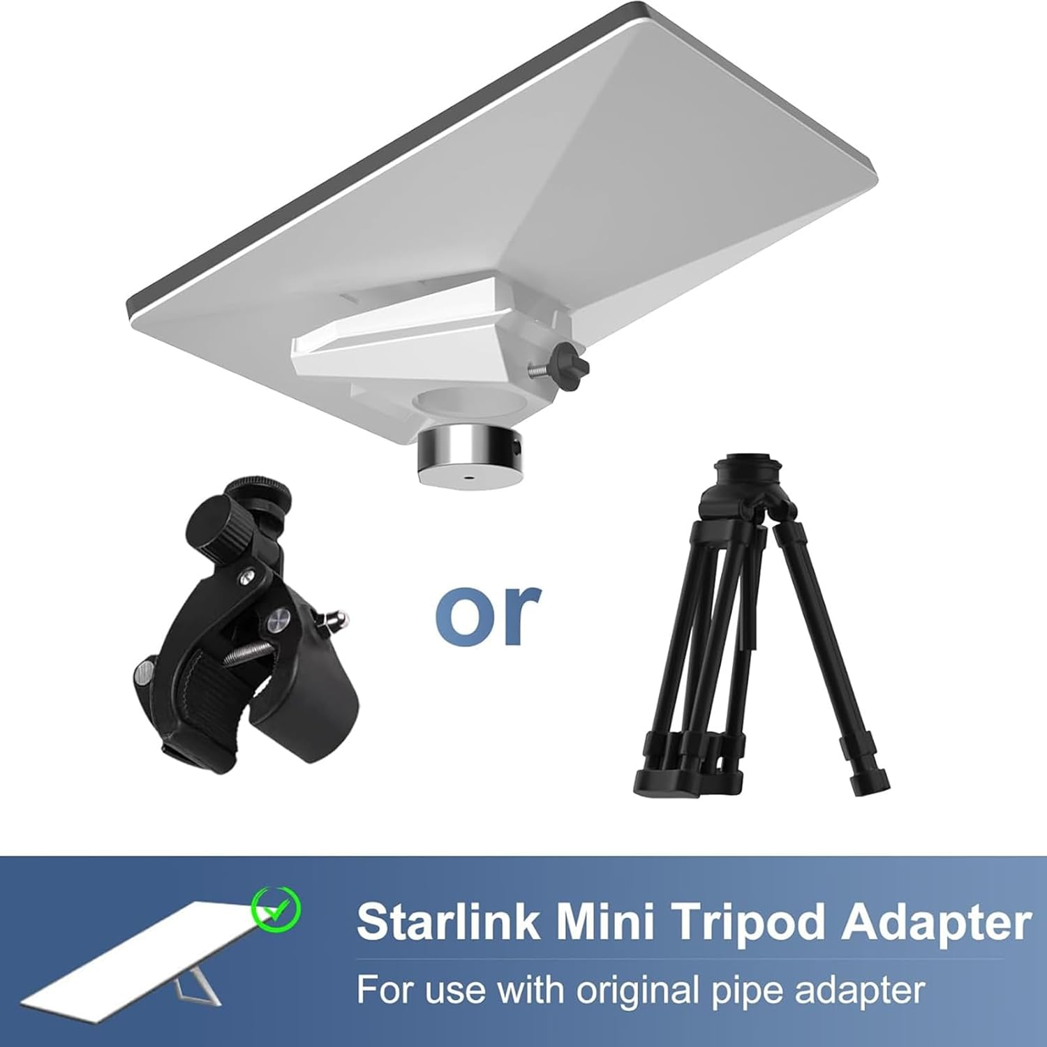 Mini Tripod Adapter - Aluminum Alloy Tripod Mount Adapter for Starlink Mini - 1/4"-20 Threaded - Enables Tripod, Fixing Clamp or Other Bracket Fixing - Use with Pipe Adapter image number 1