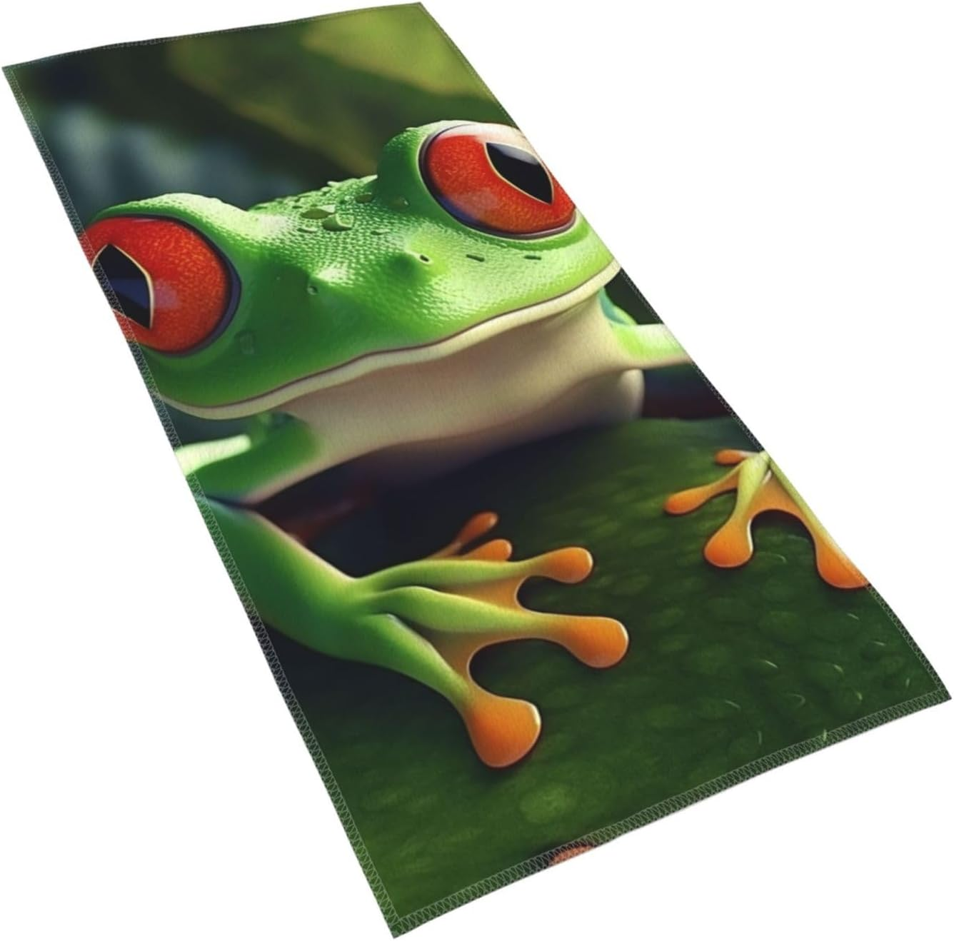 GDSHJKLW Cute Frog Hand Towels Absorbent Decorative Bathroom Towel Soft Microfiber Face Towel Dish Kitchen Towels for Bathroom Kitchen Hotel Spa Bath Towels 13.8"X27.5" image number 4