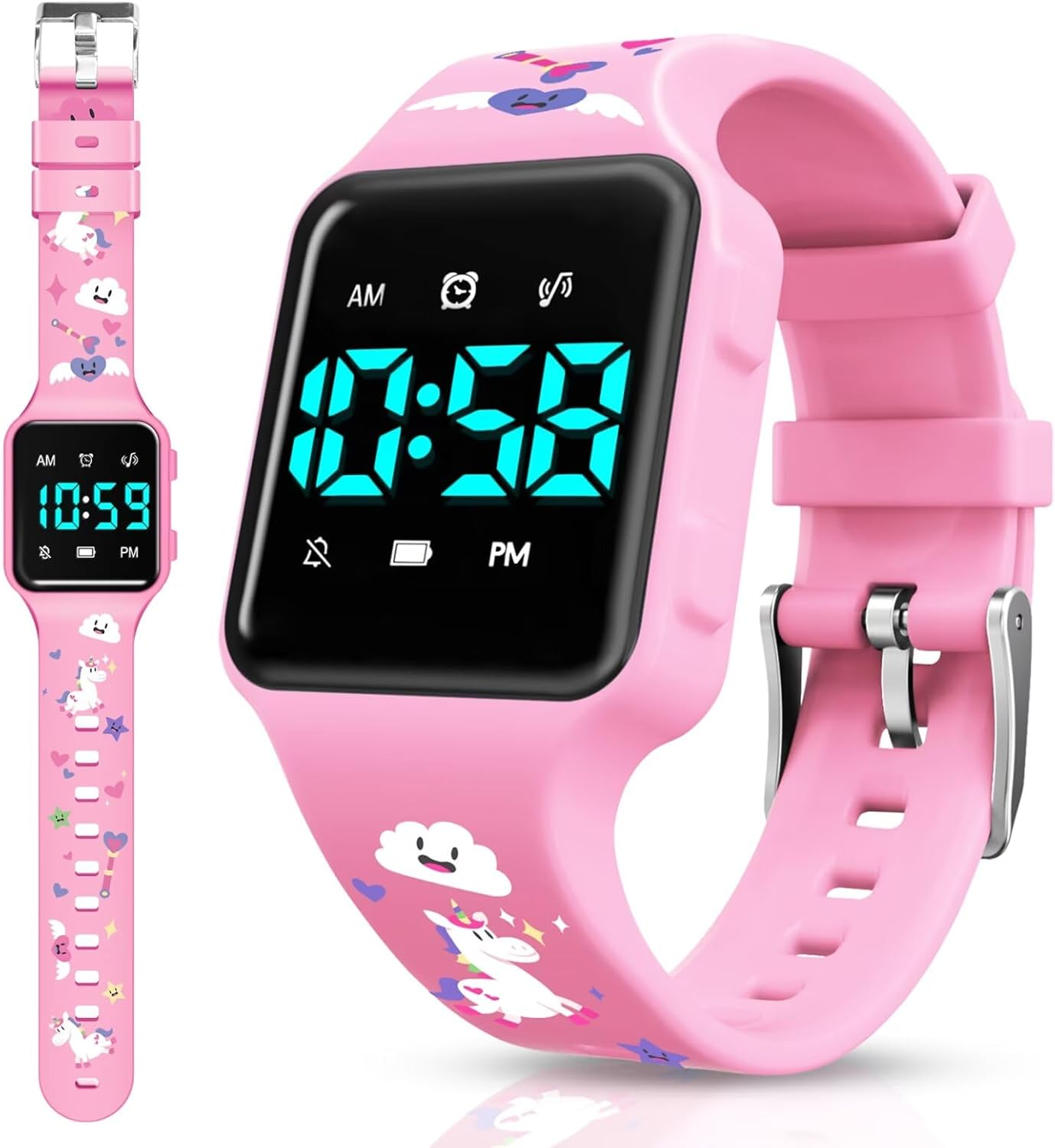 Potty Training Watch for Toddler with Countdown, Alarms, Music or Vibration Alerts - Waterproof Toddler Toilet Trainer for Boys & Girls Ages 2-9, 2-Rose-Unicorn, Digital image number 1