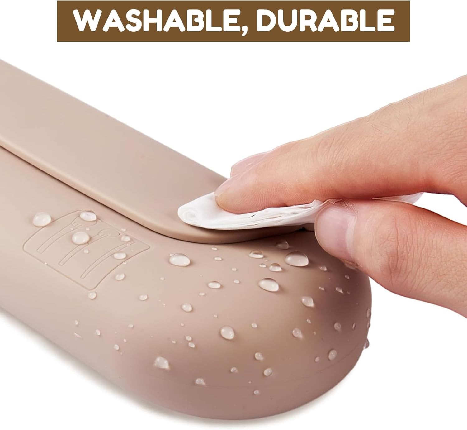 Silicone Makeup Brush Holder Travel Cosmetic Bag &ndash; Soft Portable Cosmetic Face Brushes Holder with Anti-Fall Out Magnetic Closure, Large Travel Makeup Brush Case (Walnut) image number 4