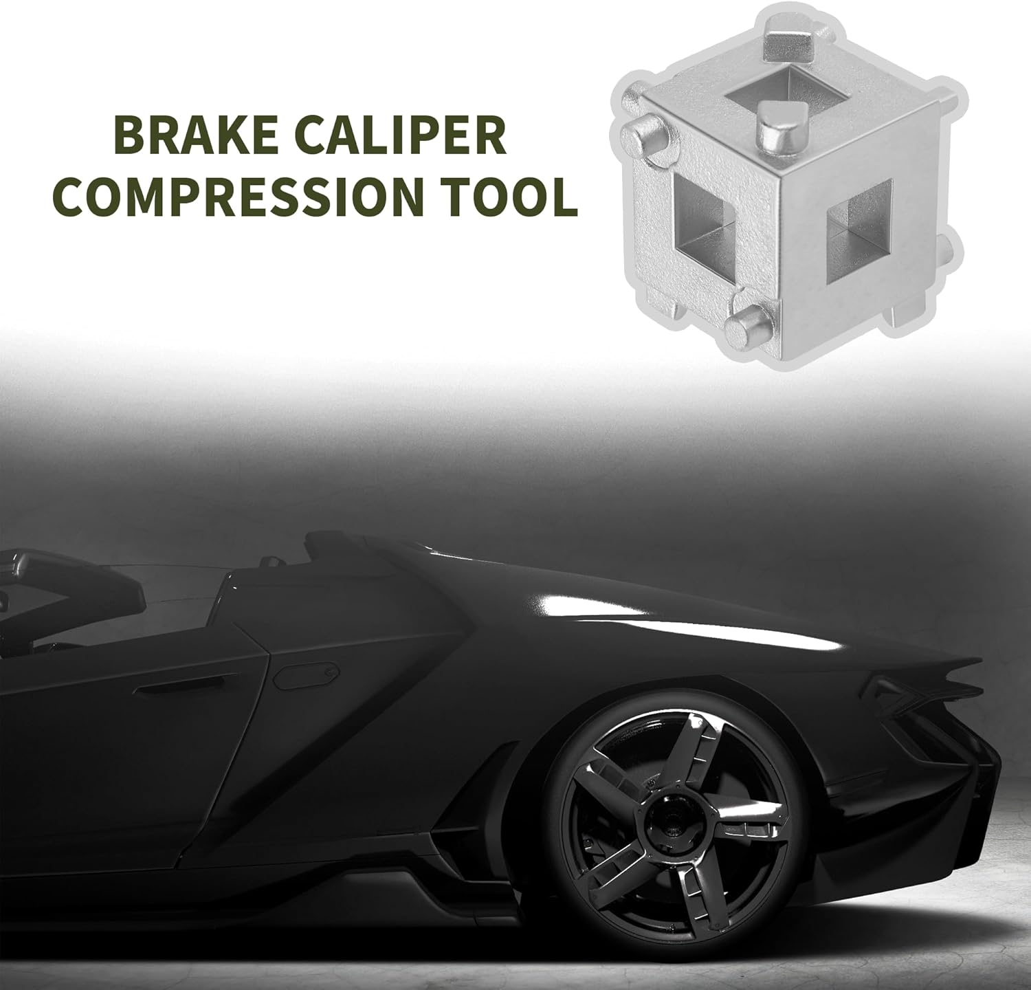 Cube Brake Caliper Compression Tool,Steel Brake Caliper Tool Car Rear Disc Brake Piston Tool,Specialized Car Accessories Brake Piston Tool Adaptor Fits 3/8" Square Driver image number 4