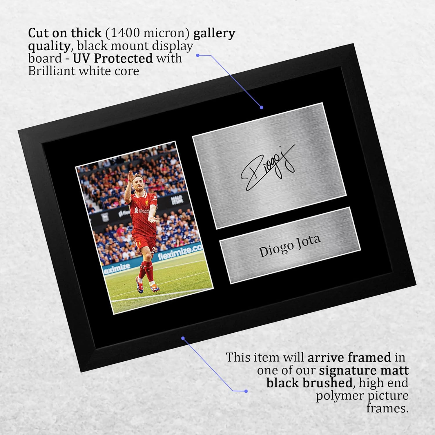 HWC Trading FR A4 Diogo Jota Liverpool Gifts Printed Signed Autograph Picture for Fans and Supporters - A4 Framed