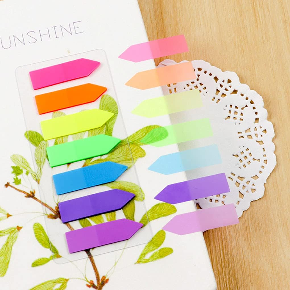 Sticky Notes Flags 1120 Pcs, 7 Color Index Tabs Index Flag Bright Colors Page Index Stickers Translucent Page Makers for Page Bookmarks (Arrows) image number 2