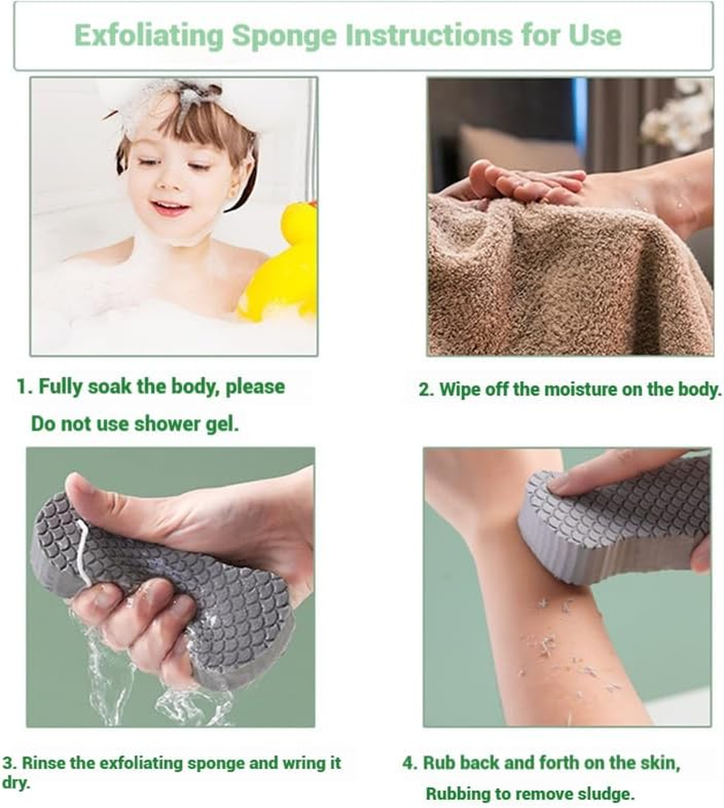 Magic Exfoliating Bath Sponge Super Soft, Exfoliating Sponges for Body, Exfoliatingbody Scrubber Sponge, Removes Dead Skin and Impurities from Body (#3)