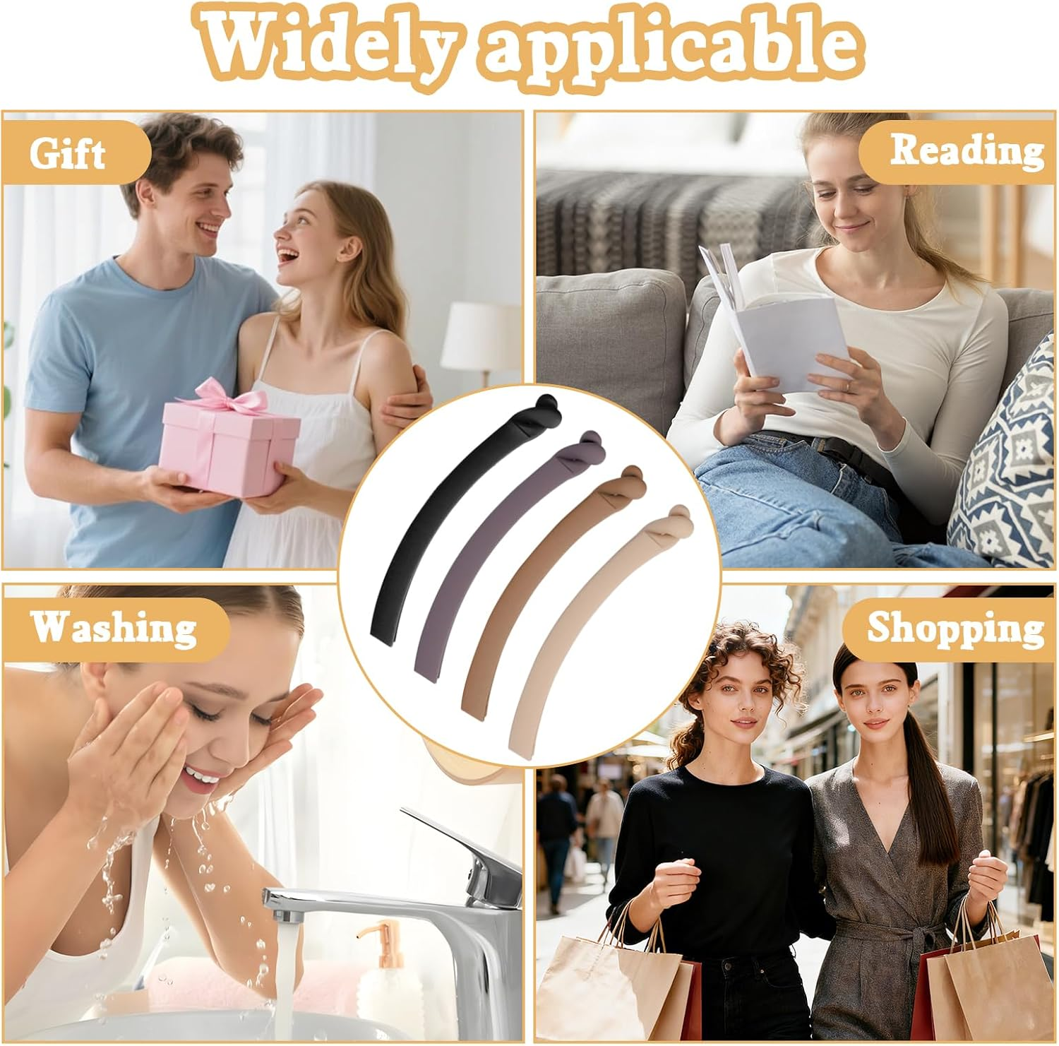 LLMSIX 4Pcs Banana Hair Clips, Non-Slip Large Banana Clips for Women, Vintage Matte Bananas Clip for Women and Girls Thick Curly Hair Accessories image number 5