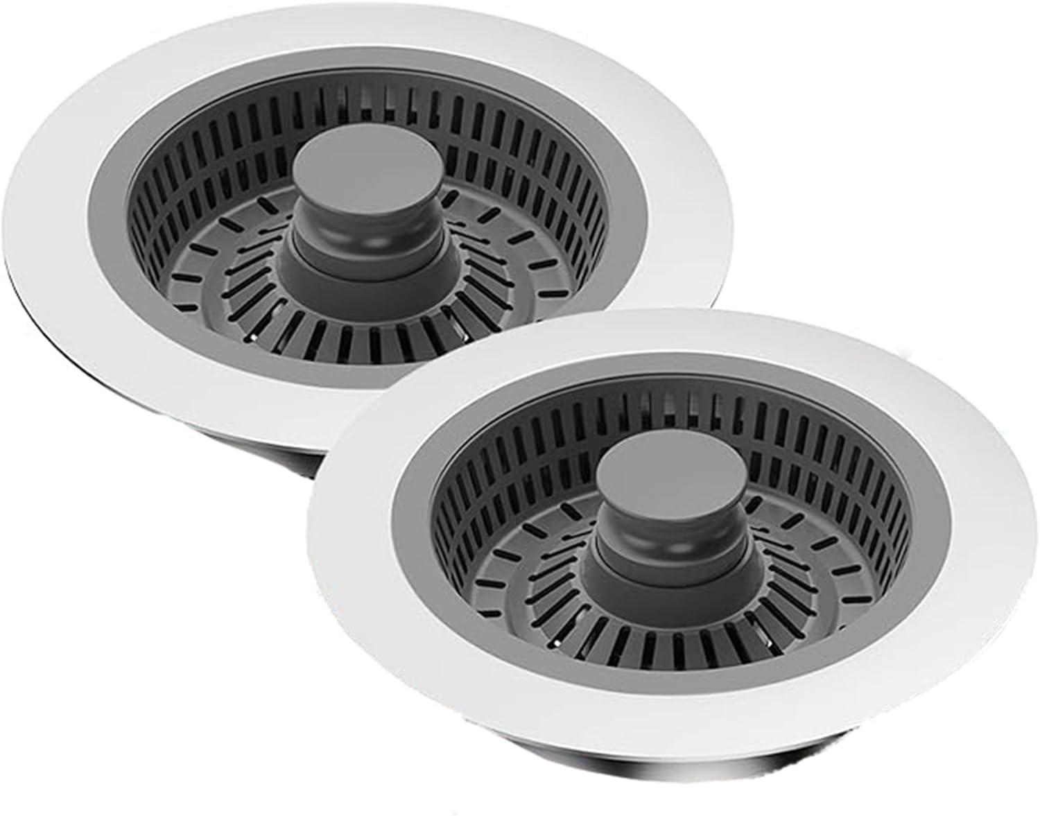 Kitchen Sink Drain Strainer and Stopper Combo 2 Pack, Large Capacity anti Clogging Basket Sink Filter with Handle Rod for American Standard 3-1/2 Inch Drain Pipes Strainer image number 3