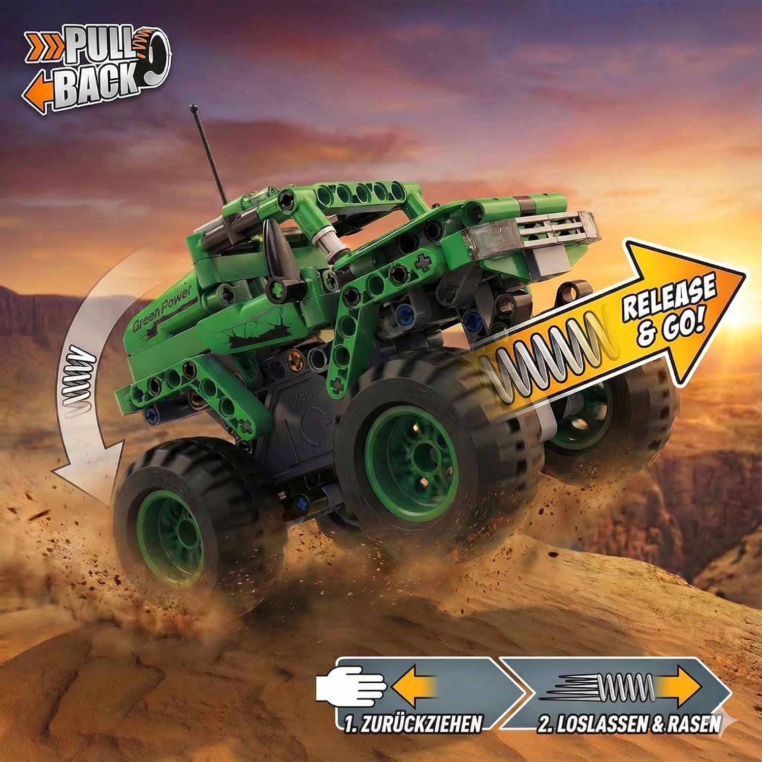 SUV Jeep Car CADA Building Block Set with Pull Back Function, Vehicle Plug-In Kit DIY Pull-Back Toy, Off-Road Vehicle Model Kit Made of Clamping Blocks, Pickup Technology Kit for Children and Adults image number 5